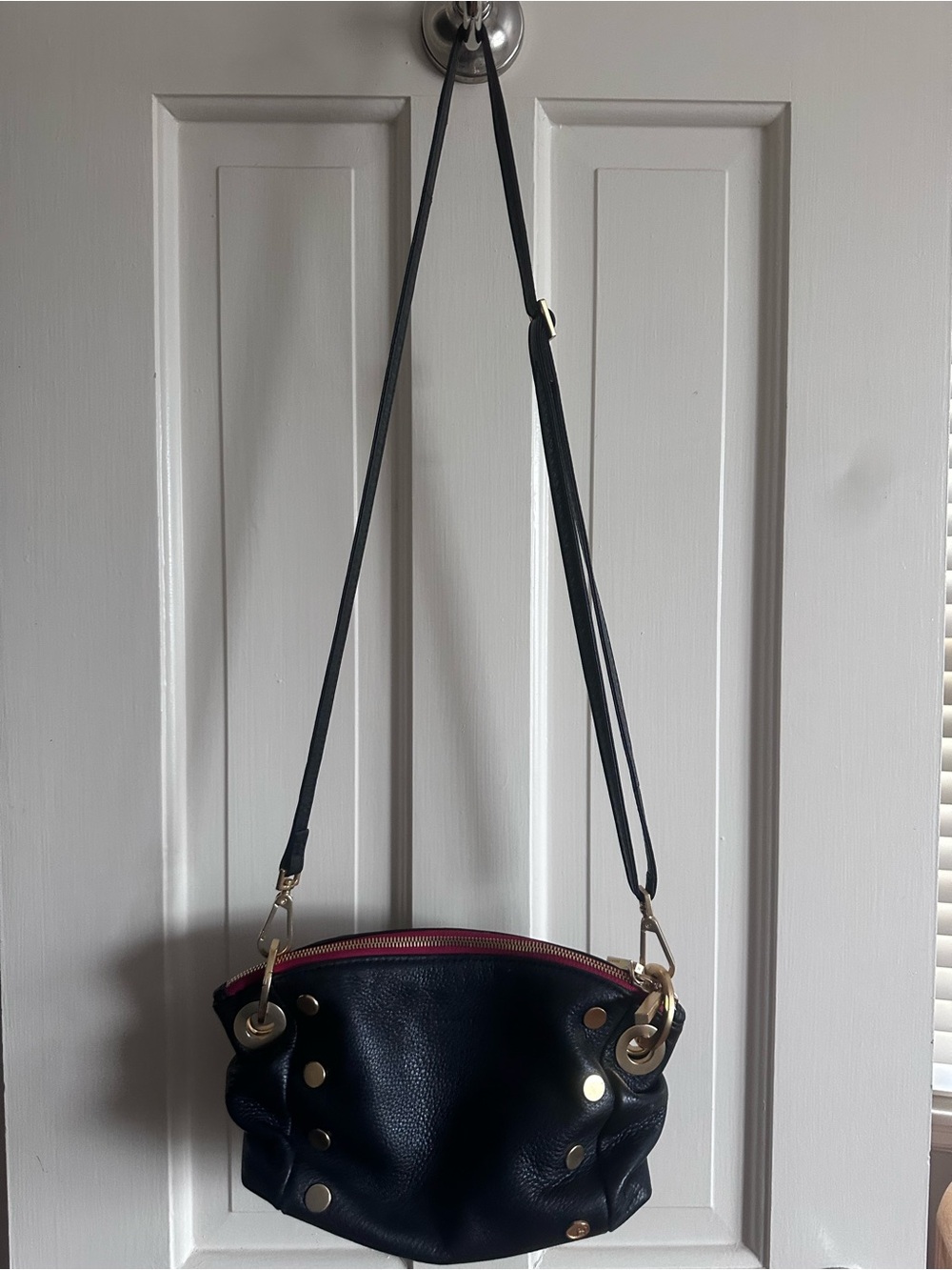 Black HAMMITT Daniel Small Crossbody Shoulder Bag with Gold Hardware
